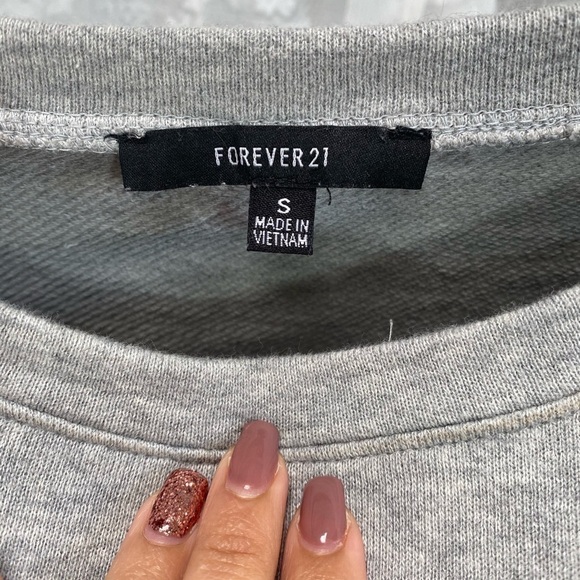 Puff sleeve grey crew neck sweater size S - Picture 4 of 7